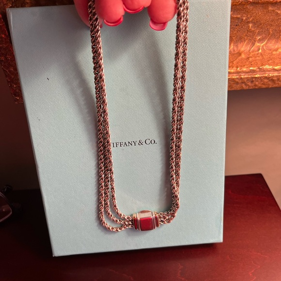TIFFANY & CO 925 STERLING LAYERED 16” & 18kt gold triple strand necklace - Picture 13 of 16